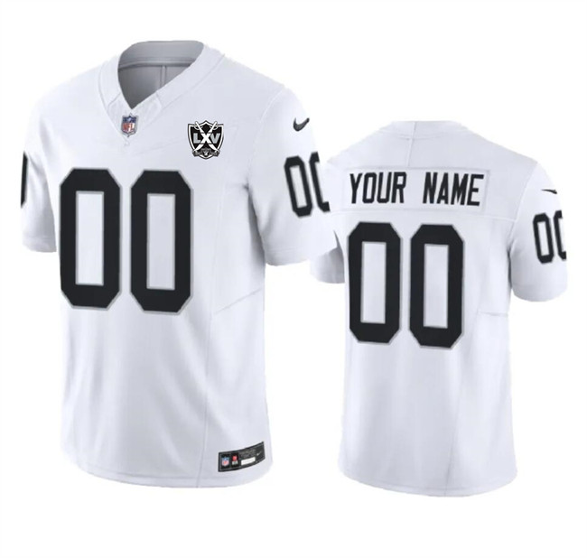 Men's White Las Vegas Raiders Active Player Custom 2024 F.U.S.E 65th Anniversary Patch Vapor Stitched Football Jersey